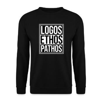 Logos Ethos Pathos Rhétorique Étudiant en Philosophie - Sweat-shirt Unisexe - noir - Devant - Alina (178cm) & Michal (187cm)