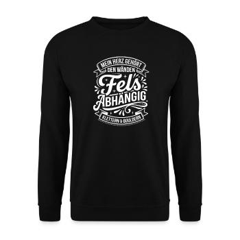 Herz Den Wänden Klettern Bouldern - Unisex Pullover - Schwarz - Vorne - Alina (178cm) & Michal (187cm)