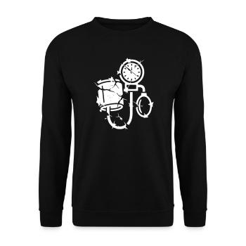 Blutdruckmessgerät Grunge Medizin Vektor - Unisex Pullover - Schwarz - Vorne - Alina (178cm) & Michal (187cm)