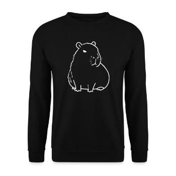 Capybara capybara blanc - Sweat-shirt Unisexe - noir - Devant - Alina (178cm) & Michal (187cm)