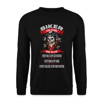 Every Miles is my Destination - Unisex Pullover - Schwarz - Vorne - Alina (178cm) & Michal (187cm)