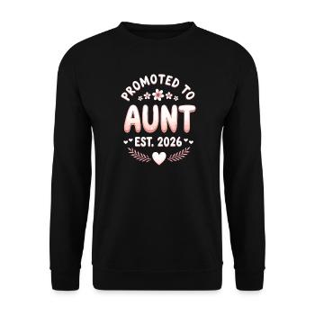Aunt 2026 Aunt 2026 Promoted to Aunt 2026 - Unisex Sweatshirt - black - Front - Alina (178cm) & Michal (187cm)