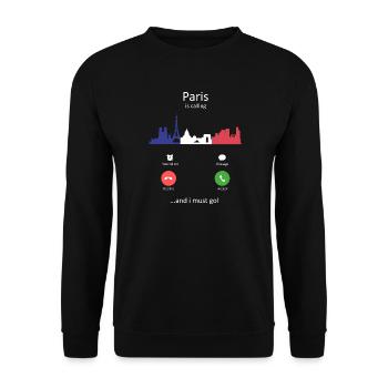 Paris appelle le design de voyage skyline français - Sweat-shirt Unisexe - noir - Devant - Alina (178cm) & Michal (187cm)