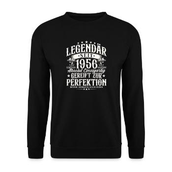 Legendary Since 1956 Vintage Birthday Gift - Unisex Sweatshirt - black - Front - Alina (178cm) & Michal (187cm)