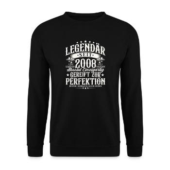 Cadeau vintage 18 anniversaires vintage 2008 - Sweat-shirt Unisexe - noir - Devant - Alina (178cm) & Michal (187cm)