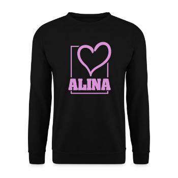 Cadeau pour Alina - Sweat-shirt Unisexe - noir - Devant - Alina (178cm) & Michal (187cm)