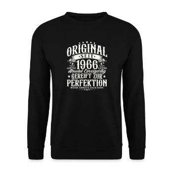 Cadeau d’anniversaire original de 1966 - Sweat-shirt Unisexe - noir - Devant - Alina (178cm) & Michal (187cm)