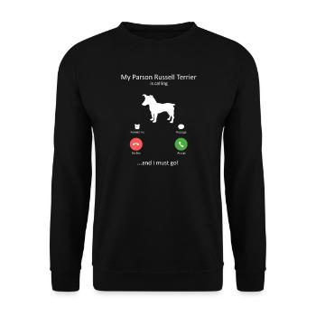 Le pasteur Russell Terrier appelle le chien drôle - Sweat-shirt Unisexe - noir - Devant - Alina (178cm) & Michal (187cm)