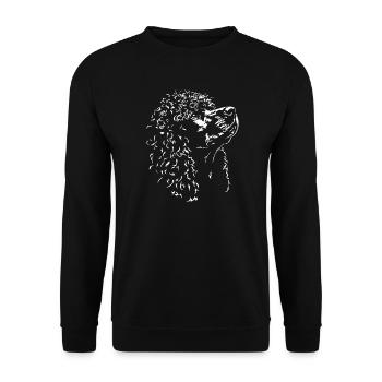 Irish Water Spaniel Silhouette Dog Dog Wilsigns - Unisex Sweatshirt - black - Front - Alina (178cm) & Michal (187cm)