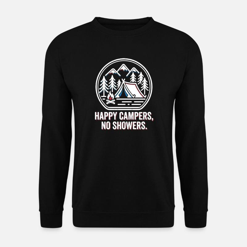 Campinglager Zelt & Lagerfeuer - Unisex Pullover - Schwarz