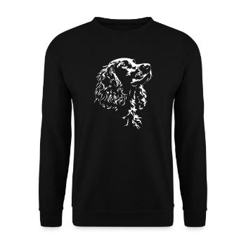 Field Spaniel Silhouette Hunting Dogs Dogs Wilsigns - Unisex Sweatshirt - black - Front - Alina (178cm) & Michal (187cm)