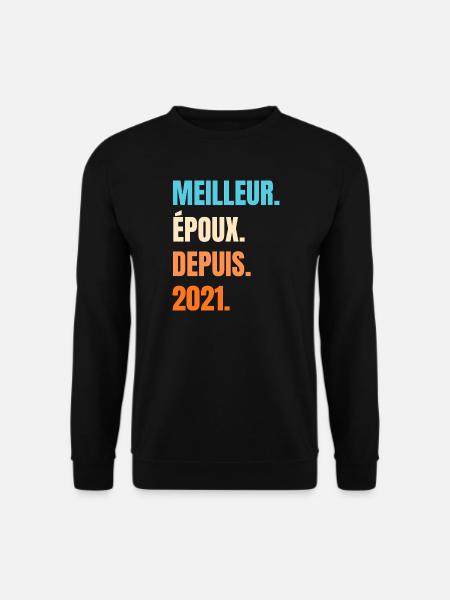 Bester Ehemann seit 2021 Geschenk-Ehemann - Unisex Pullover - Schwarz