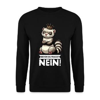 Bevor Du Fragst Nein Frettchen Frettchenbesitzer - Unisex Pullover - Schwarz - Vorne - Alina (178cm) & Michal (187cm)