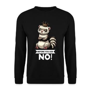 Before You Ask Frettchen Frettchenbesitzer Nager - Unisex Pullover - Schwarz - Vorne - Alina (178cm) & Michal (187cm)