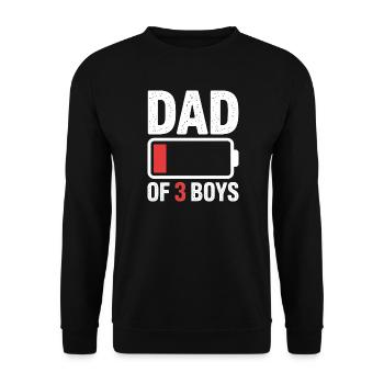 Vater von drei Jungen - Unisex Pullover - Schwarz - Vorne - Alina (178cm) & Michal (187cm)