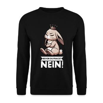 Avant que vous ne demandiez : non, lapin, lapin, lapin, lapin - Sweat-shirt Unisexe - noir - Devant - Alina (178cm) & Michal (187cm)