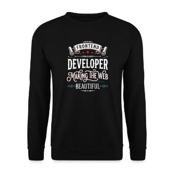 Frontend Entwickler – Web Schön Gestalten - Unisex Pullover - Schwarz - Vorne - Alina (178cm) & Michal (187cm)