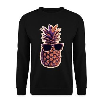 Cool pineapple with sunglasses - Unisex Sweatshirt - black - Front - Alina (178cm) & Michal (187cm)