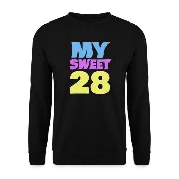 28 - Unisex Pullover - Schwarz - Vorne - Alina (178cm) & Michal (187cm)