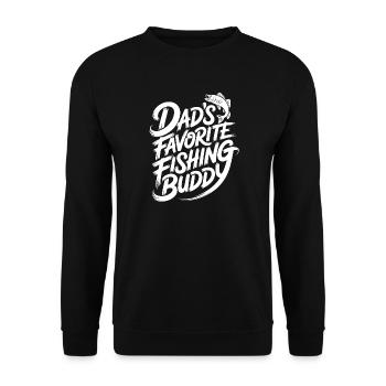 Dad's favorite fishing buddy - Unisex Sweatshirt - black - Front - Alina (178cm) & Michal (187cm)