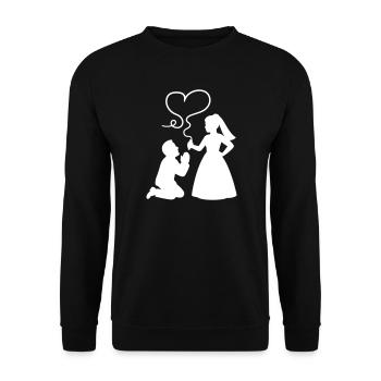 Brautpaar Ehepaar Hochzeit - Unisex Pullover - Schwarz - Vorne - Alina (178cm) & Michal (187cm)