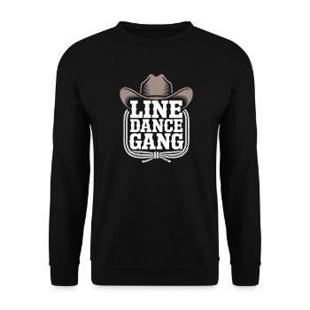 Line Dance Gang Cowboy - Unisex Sweatshirt - black - Front - Alina (178cm) & Michal (187cm)