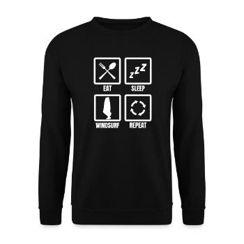 Eat Sleep Windsurf Repeat - Unisex Sweatshirt - black - Front - Alina (178cm) & Michal (187cm)