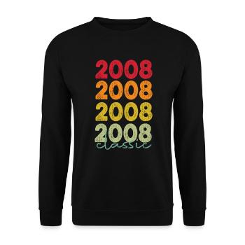 18. Geburtstag 18 Jahre 2008 Retro - Unisex Pullover - Schwarz - Vorne - Alina (178cm) & Michal (187cm)