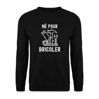 Né Pour Bricoler – T Shirt Atelier - Sweat-shirt Unisexe - noir - Devant - Alina (178cm) & Michal (187cm)