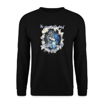 Wolf Christliches Zitat - Unisex Pullover - Schwarz - Vorne - Alina (178cm) & Michal (187cm)