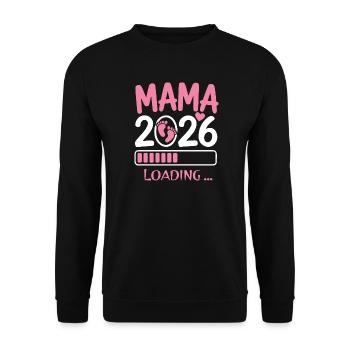 Mama 2026 Schwanger - Unisex Pullover - Schwarz - Vorne - Alina (178cm) & Michal (187cm)