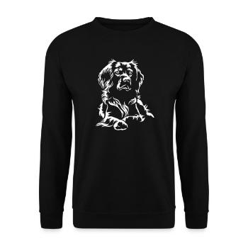 Epagneul Breton Black Edition" - Unisex Pullover - Schwarz - Vorne - Alina (178cm) & Michal (187cm)