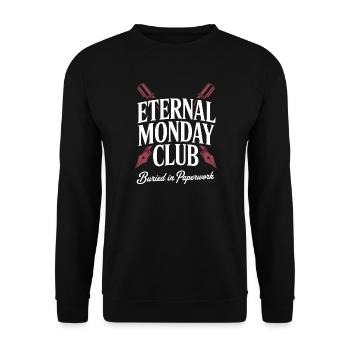 Eternal Monday Club: Paperwork - Unisex Sweatshirt - black - Front - Alina (178cm) & Michal (187cm)