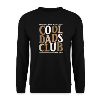 Club des papas cool - Cadeau pour futurs papas 2026 - Sweat-shirt Unisexe - noir - Devant - Alina (178cm) & Michal (187cm)