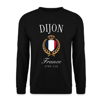 Dijon Frankreich Wappen Krone – Reise Souvenir - Unisex Pullover - Schwarz - Vorne - Alina (178cm) & Michal (187cm)
