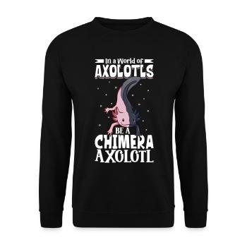 Be a Chimera Axolotl - Unisex Sweatshirt - black - Front - Alina (178cm) & Michal (187cm)