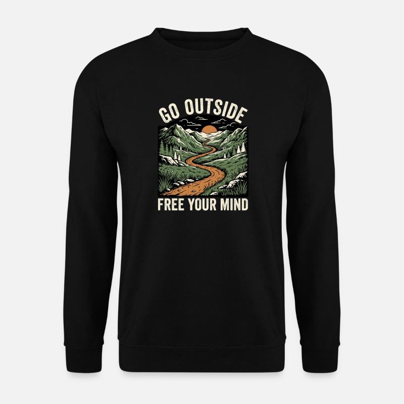 Wanderer Natur Spruch - Unisex Pullover - Schwarz