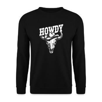 Howdy Western - Unisex Sweatshirt - black - Front - Alina (178cm) & Michal (187cm)