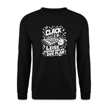 Leise tippen war nie der Plan - Unisex Pullover - Schwarz - Vorne - Alina (178cm) & Michal (187cm)