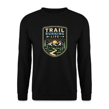 Trail Running Life - Unisex Sweatshirt - black - Front - Alina (178cm) & Michal (187cm)