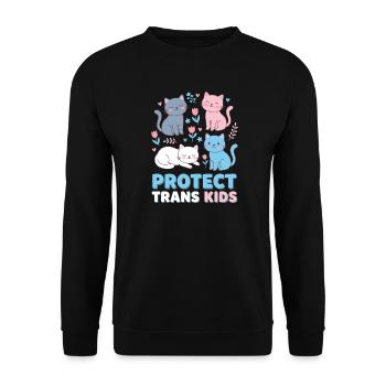 Pride Month LGBTQ - Protect Trans Kids - Unisex Sweatshirt - black - Front - Alina (178cm) & Michal (187cm)