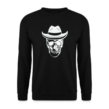 Skull with sunglasses - Unisex Sweatshirt - black - Front - Alina (178cm) & Michal (187cm)