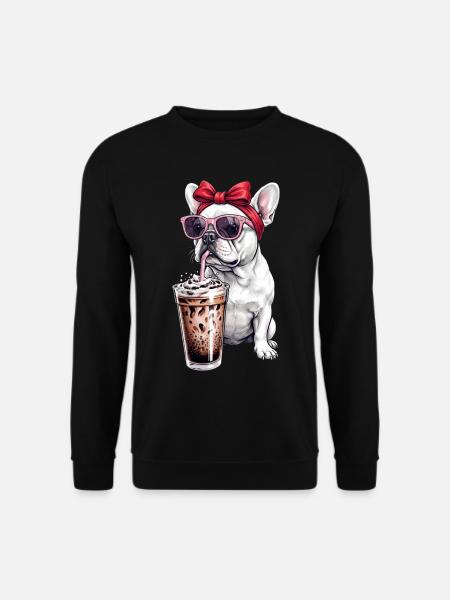 French Bulldog with Sunglasses - Unisex Sweatshirt - black