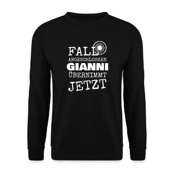 Geschenk für Gianni - Unisex Pullover - Schwarz - Vorne - Alina (178cm) & Michal (187cm)