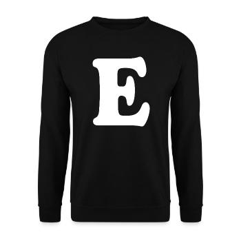 Large E Style Print | Letter E | E Logo - Unisex Sweatshirt - black - Front - Alina (178cm) & Michal (187cm)