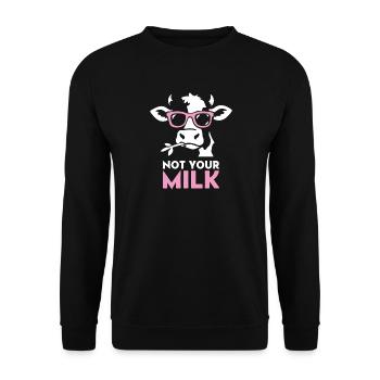 Not Your Milk – Vache cool avec des lunettes de soleil | Vegan - Sweat-shirt Unisexe - noir - Devant - Alina (178cm) & Michal (187cm)