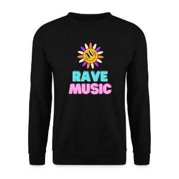 Sunshine Rave Music Neon Design - Unisex Sweatshirt - black - Front - Alina (178cm) & Michal (187cm)