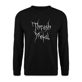 Thrash Metal logo - Unisex Sweatshirt - black - Front - Alina (178cm) & Michal (187cm)
