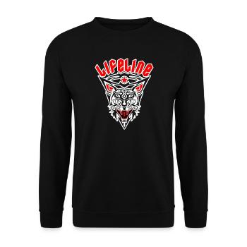 TATTOO-WILDKATZE - Unisex Pullover - Schwarz - Vorne - Alina (178cm) & Michal (187cm)