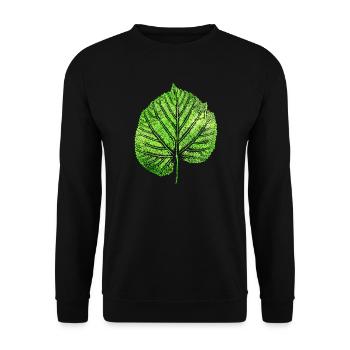 Lindenblatt - Blatt Linde / Botanik & Natur - Unisex Pullover - Schwarz - Vorne - Alina (178cm) & Michal (187cm)